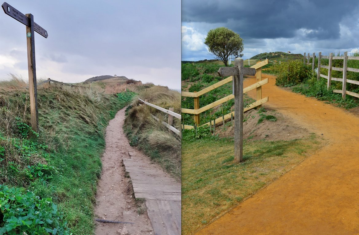 Today on the blog we look at accessibility across the coast. Here's a recent surface improvement <a href="/NorfolkTrails/">Norfolk Trails</a> carried out on the National Trail at Skelding Hill, providing a predictable, level and clear walking route. Read more at bit.ly/3PwSXw5