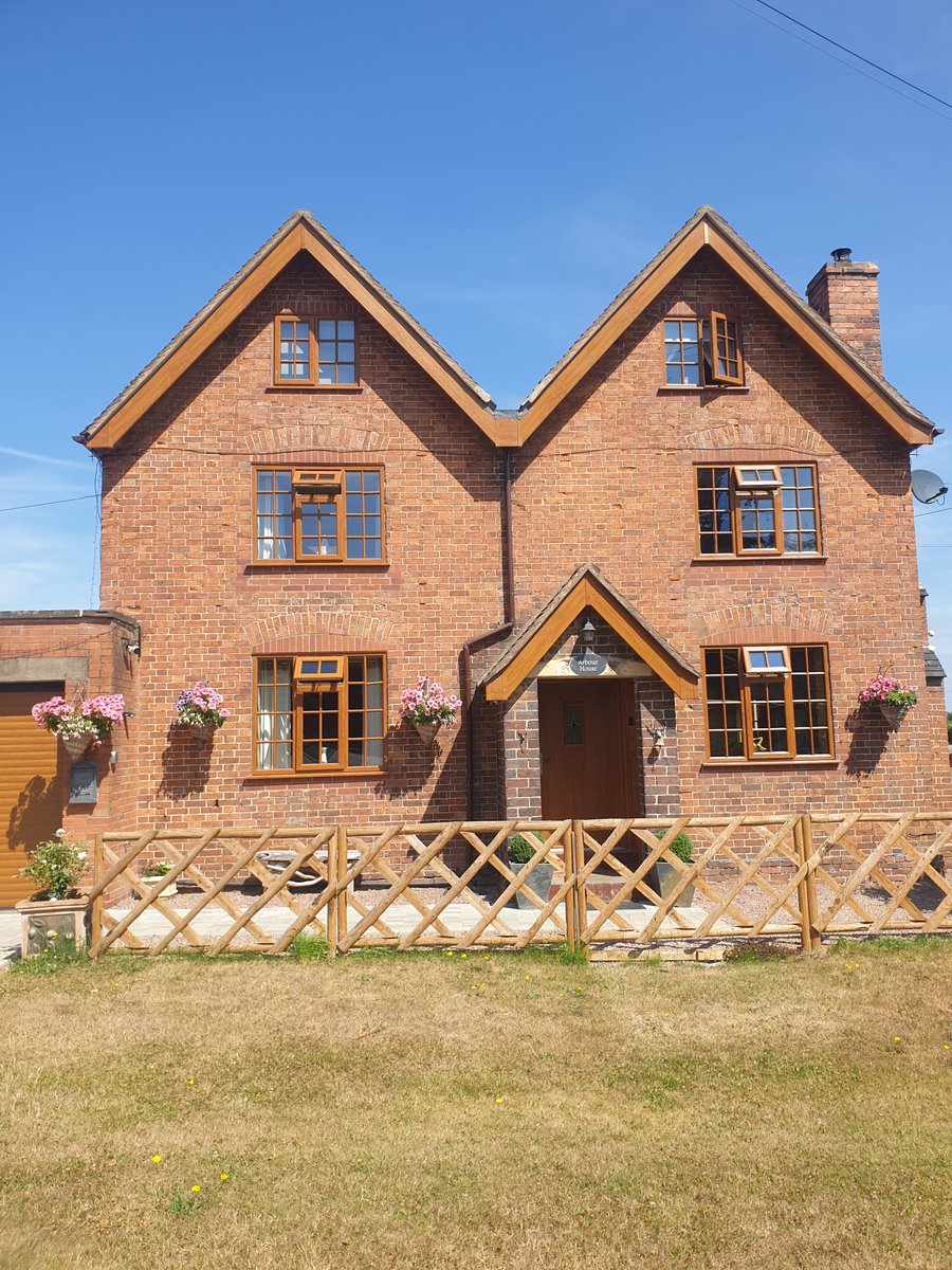 Happy sunny Monday! 

Here is a fabulous before and after we completed on this farm house, the whole house was changed from White to Golden Oak UPVC which has completely transformed this house!