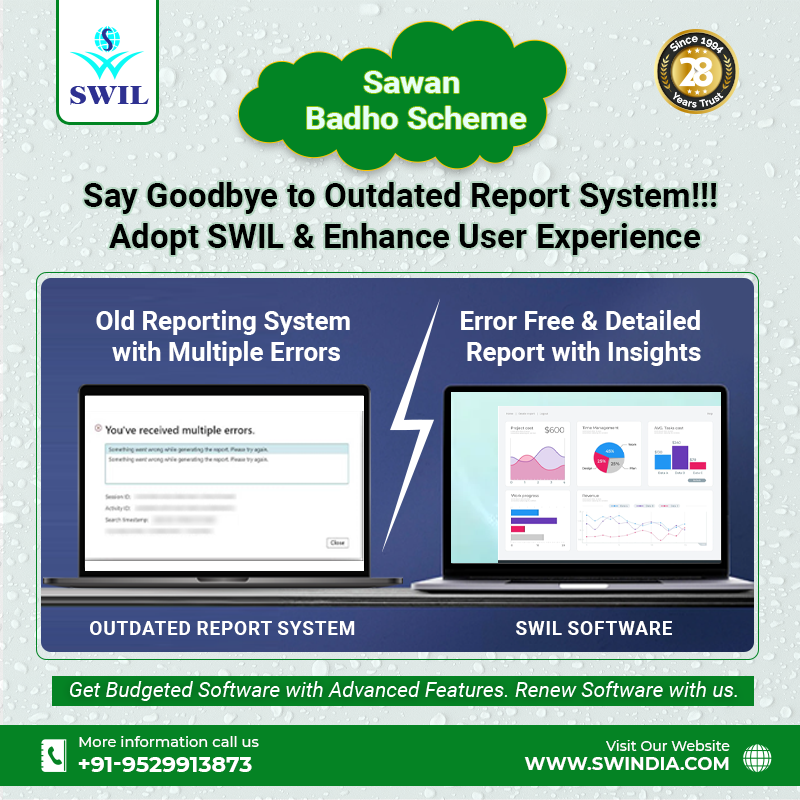 swilerpsoftware's tweet image. Let&apos;s choose SWIL&apos;s &quot;Sawan Bhado Scheme&quot; and switch your business with an error-free, detailed reporting system. It does your business up to the market need and enhances your business working. 
📲+91 95299 13873  
🌐zcu.io/Mpd7

#SawanBhadoScheme #SwilERPSoftware