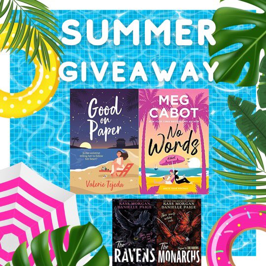 daniellempaige's tweet photo. Lookie, munchkins! Epic summer giveaway in honor of @valerietejeda's new release #goodonpaper! Throwing in @megcabot's #nowords and #theravens and #themonarhs from @kassmorganbooks and me! https://t.co/L1guJfy91Q https://t.co/TwTtNnjZl5