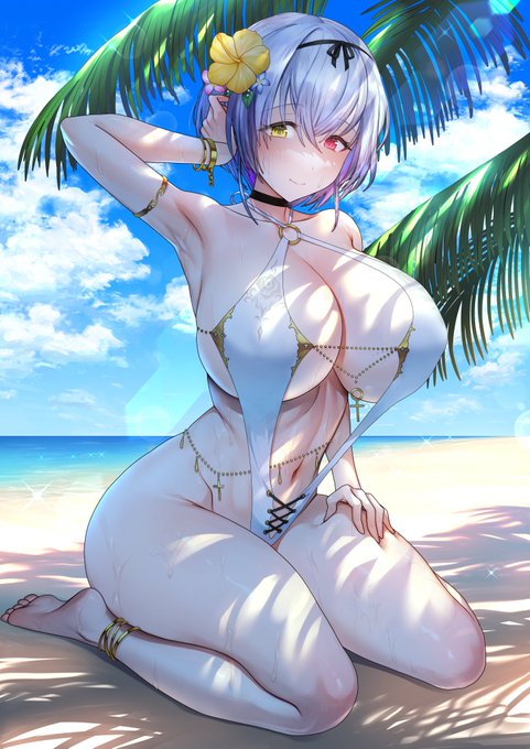 ・シスターちゃんのイラスト
「今日も暑いですね～ 日陰でも汗が……」
海の日なので水着ですわよ、下乳の影で涼みたい……

※無断転載/無断利用お断り
※イラストは制作依頼品(commission)です
※うだるよ先生に描いていただきました!! 