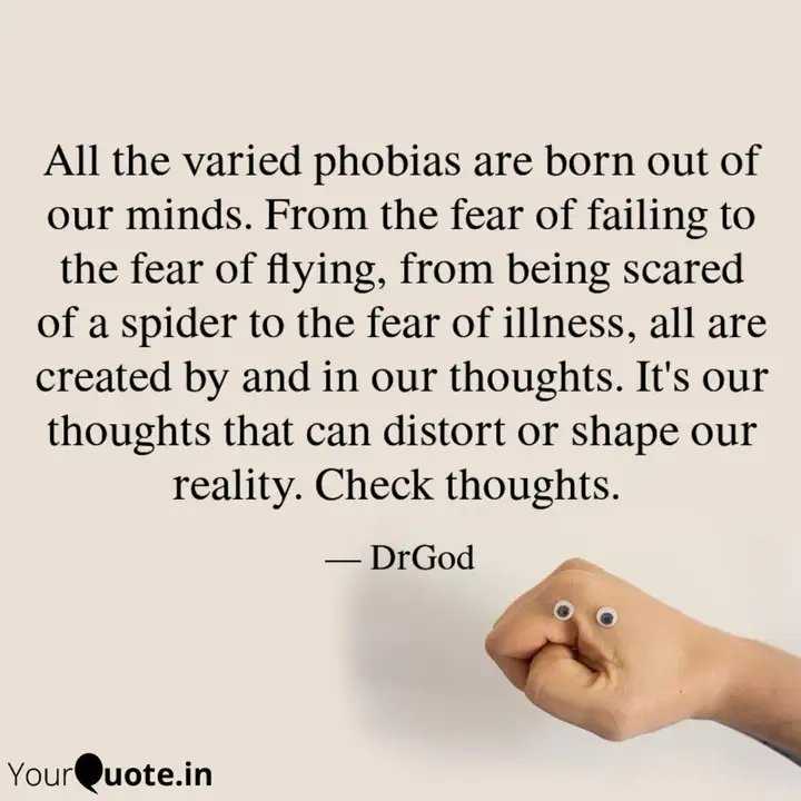 DrGariiMis's tweet image. #phobias
#mindthoughts
#drgodsquotes
#inspirationalquotes    
 
Read my thoughts on YourQuote app at yourquote.in/thoughts-provo…