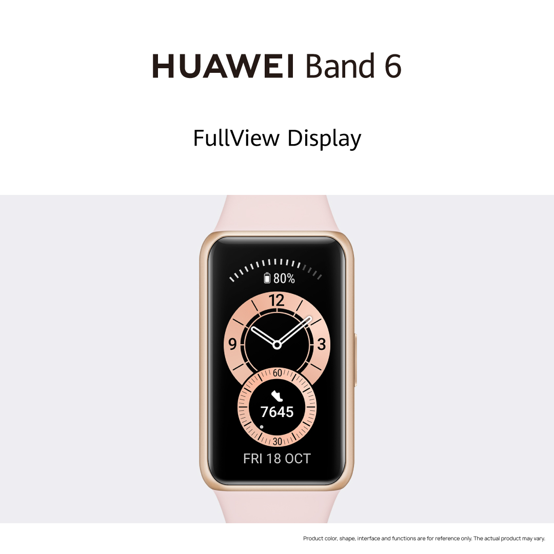 View all your workout &amp; health management data clearly on the #HUAWEIBand6's stunning large 1.47" AMOLED FullView display.