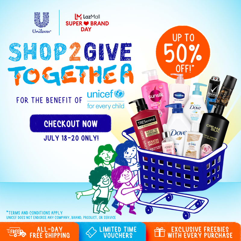 LazadaPH's tweet photo. Nakapag-check out na ba lahat ngayong #UnileverSuperBrandDay? ๐ฅฐ Don't miss the chance to #Shop2GiveTogether today!
Head over to #LazMallPH ๐ https://t.co/oUxtRIf9zh and get up to 50% off your beauty, homecare, and food picks ๐
#LazMallPHxUnilever #LazadaPH