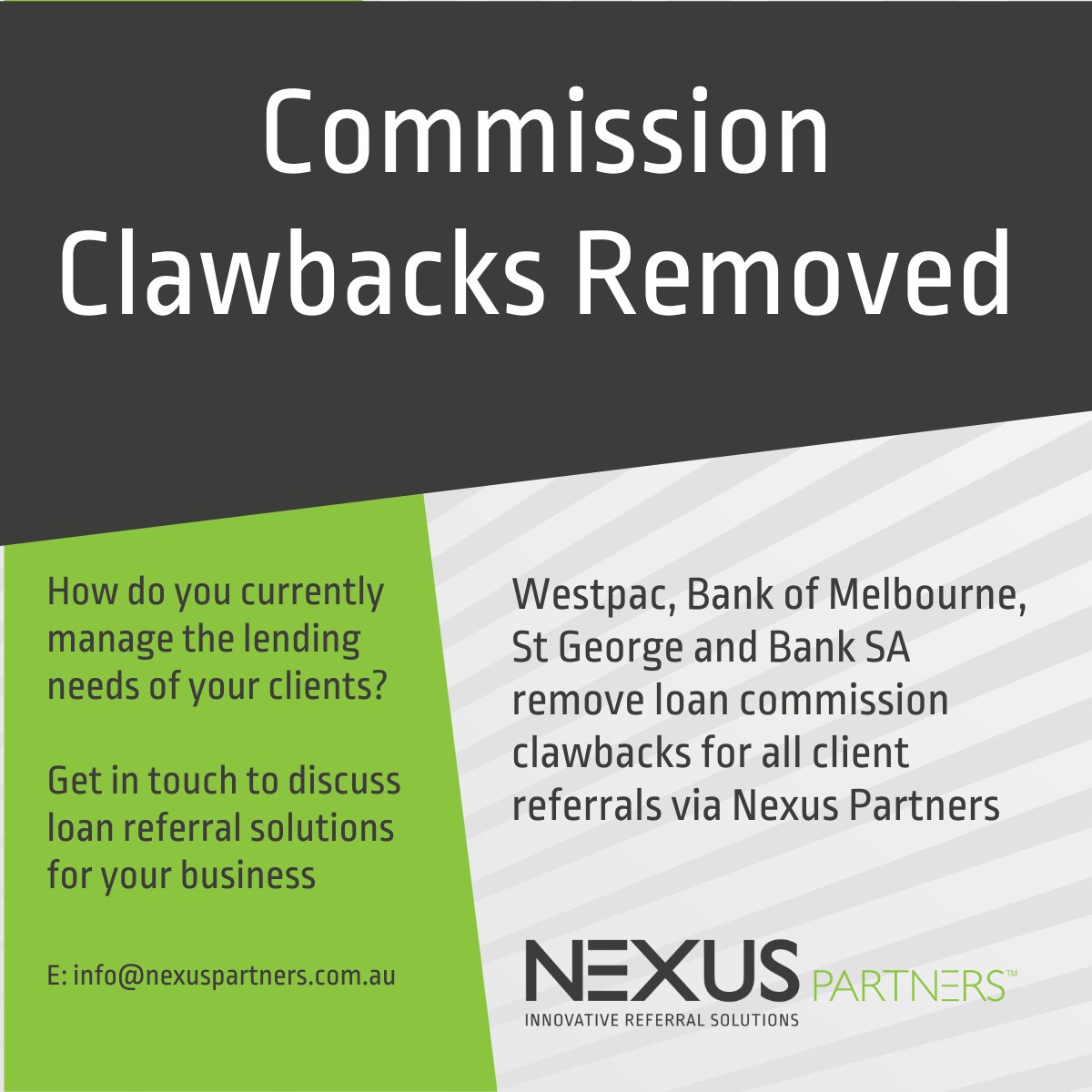 nexuspartners's tweet photo. Great news from Westpac and their regional brands https://t.co/MAvUQcWPxK