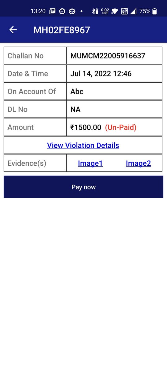 Latish_Setpal's tweet photo. @toi I was challaned 1500 for a car which was the same model as mine and had similar number but the state is different.
I put up a grievance in MTP app and they declined it.
The evidences are not clear. My car number is MH02FE8967 and in the image the car number starts with K https://t.co/ETMeOA46gY