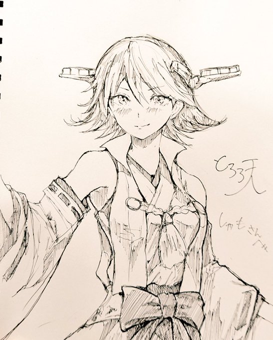 吹上イベントでしゃもさんスペースに遊びにきた‼️スケブで応援🙌笑
リクエストの比叡を描きました😊
それと
あとラスト一枚、色紙残ってるので誰か買って👍️かなりよい感じよ😁 