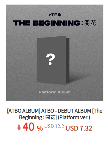 KTOWN4U X  ATBO FAN UNION

💿ATBO - DEBUT ALBUM [The Beginning : 開花]
✔️Platform ver.

💗Sign up👉bit.ly/36CtSOU
💗40% OFF LINK👉bit.ly/3IwGbeK
