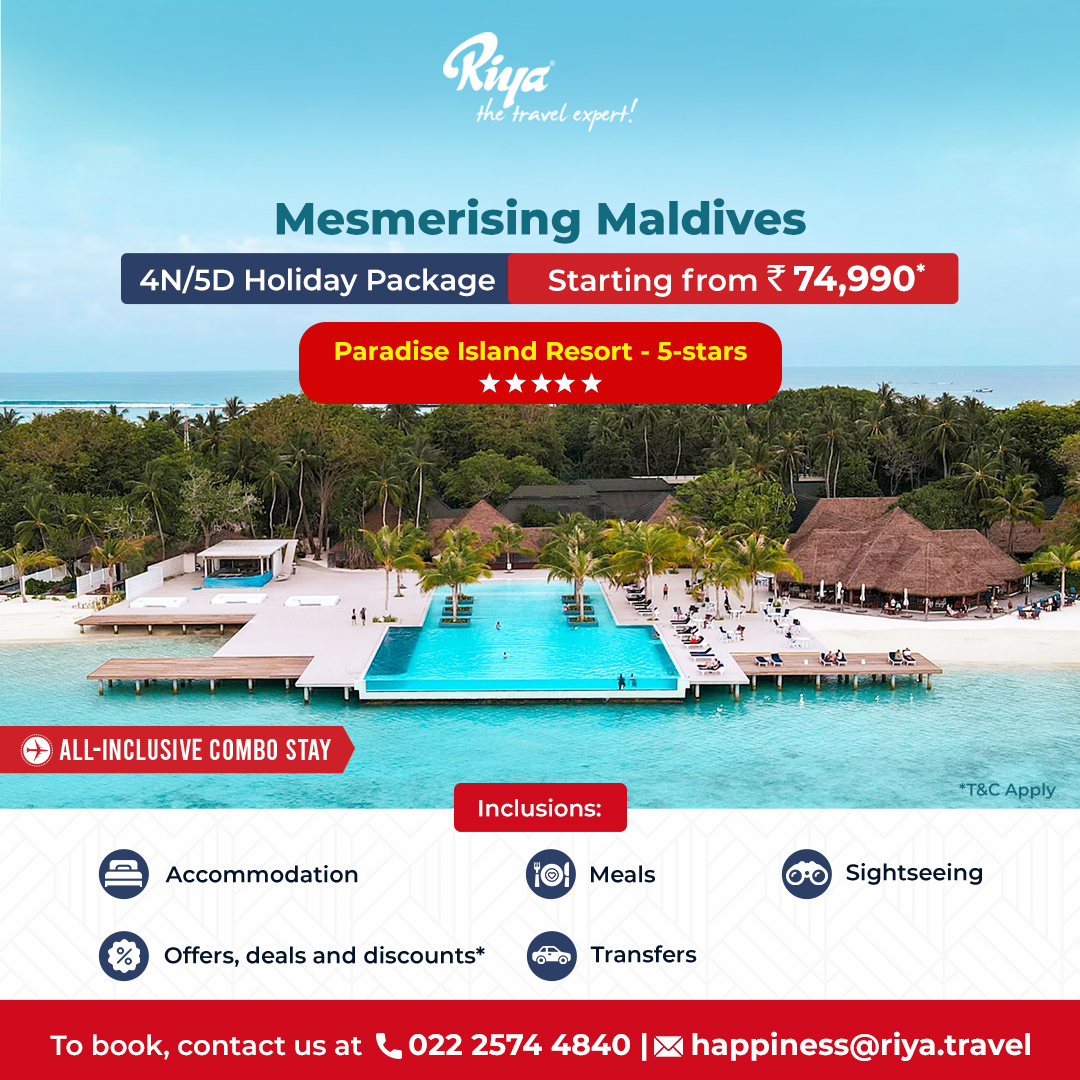 The Maldives is as beautiful as it gets!
So grab this amazing holiday package for the experience of a lifetime. 
Book now. Contact us at 022 2574 4840 | happiness@riya.travel
.
.
.
#RiyaTravel #Maldives #MesmerisingMaldives #Holidays #Vacation #travel #trip #holidays #travelgram