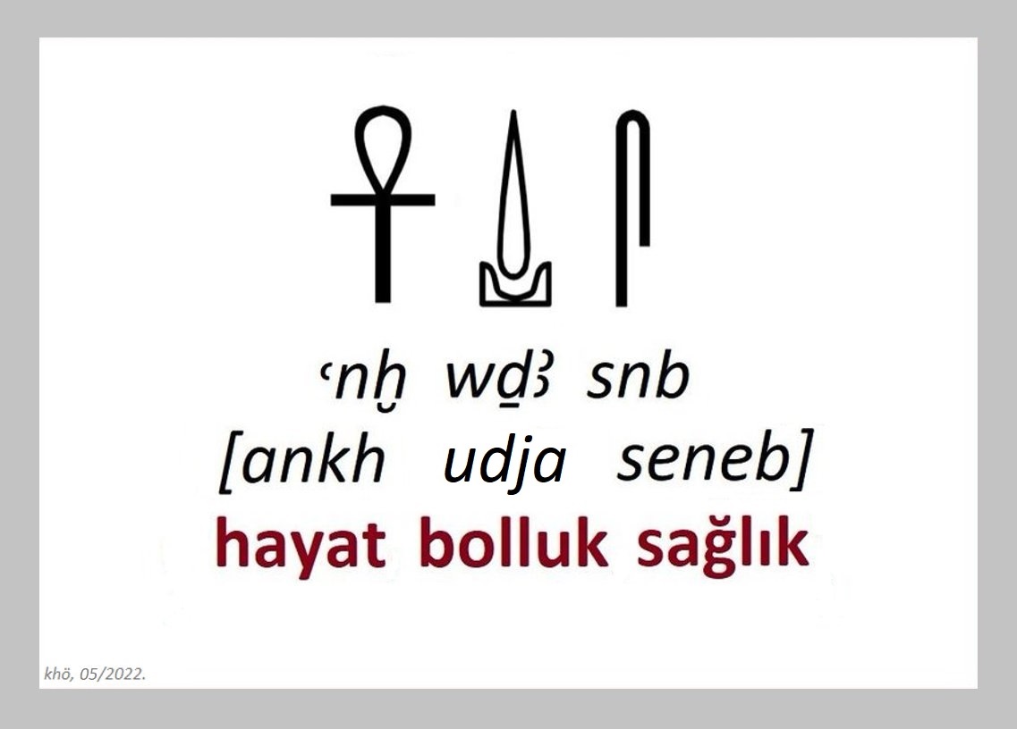 Eski Mısır'ın en yaygın dileklerinden biri şu üç hiyeroglifle ifade edilirmiş, biz de yineleyelim: Hayat, bolluk, sağlık.