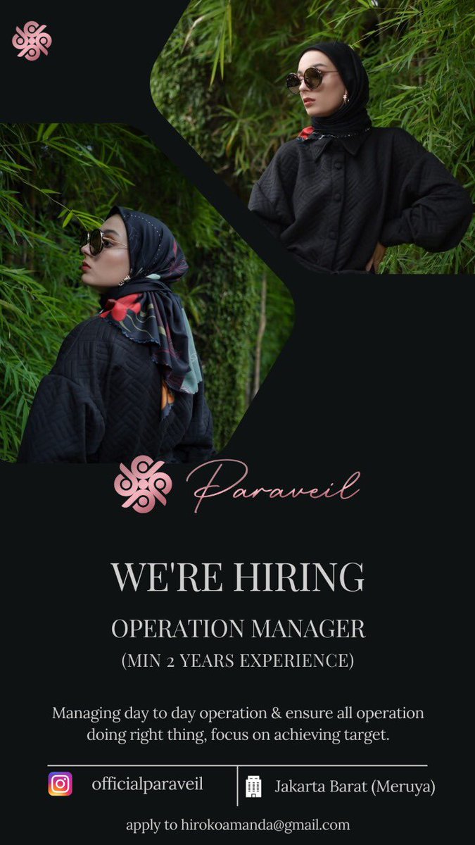 HirokoAmanda's tweet photo. Official paraveil is hiring for Operation Manager. @hrdbacot https://t.co/FONp5GAQWp
