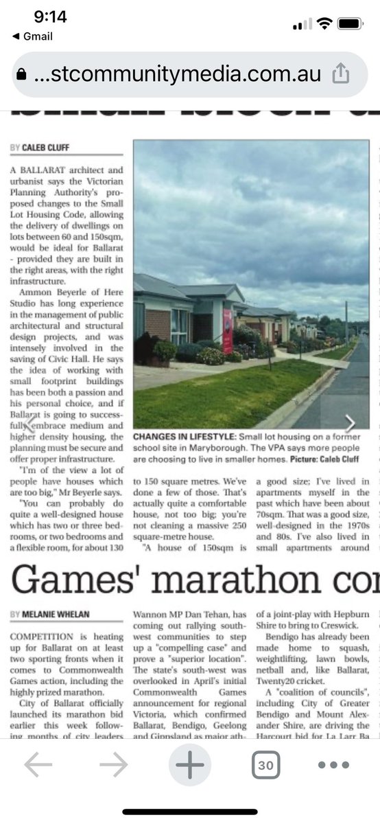 ammonbeyerle's tweet photo. Here’s my interview with @calebcluff of @ballaratcourier about #vicplanning #planningscheme #ballarat #mediumdensityliving mt @herestudio https://t.co/BkatLauXZQ