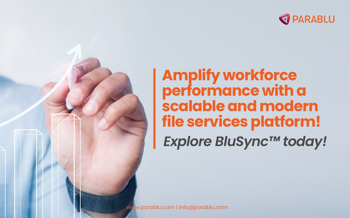 ParabluInc's tweet photo. Ensure #datasecurity and increase operational efficiency with #BluSync for Secure #FileServices - https://t.co/Uw2NrX0H4Y https://t.co/P6mTZV0e9n