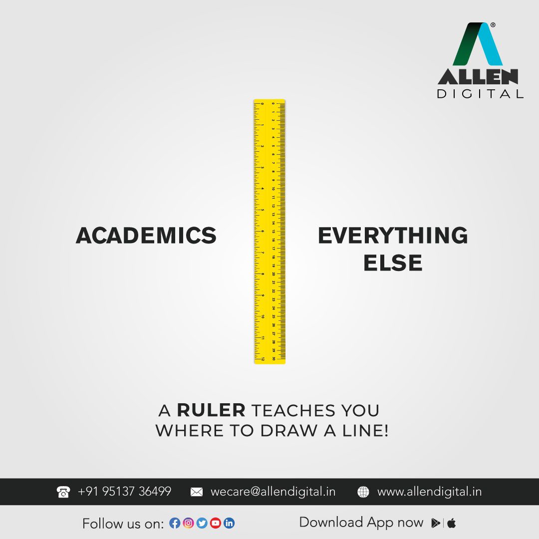 ALLENDigital_In's tweet photo. Draw a straight, and bold line between academics, and the things that you do otherwise. Discipline is the key to rule your exam preparations!
#AllenDigital #AllenClasses #KotaCoaching #JEEmain #JEEadvanced #NEET #JEEpreparation #NEETpreparation #onlineclasses #education https://t.co/RCa5VUuIkz