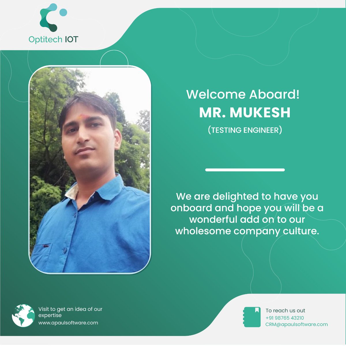 Optitech_APaul's tweet image. Welcome to our team! We value the talents and ideas of everyone on our team, especially our new hires. We can’t wait to see what you’ll make happen.

#Hiring #NewJob #newemployee #Apaul #newjoinee#APaul #OptitechIOT #iotservices #iotsolutions #iottechnology #railway