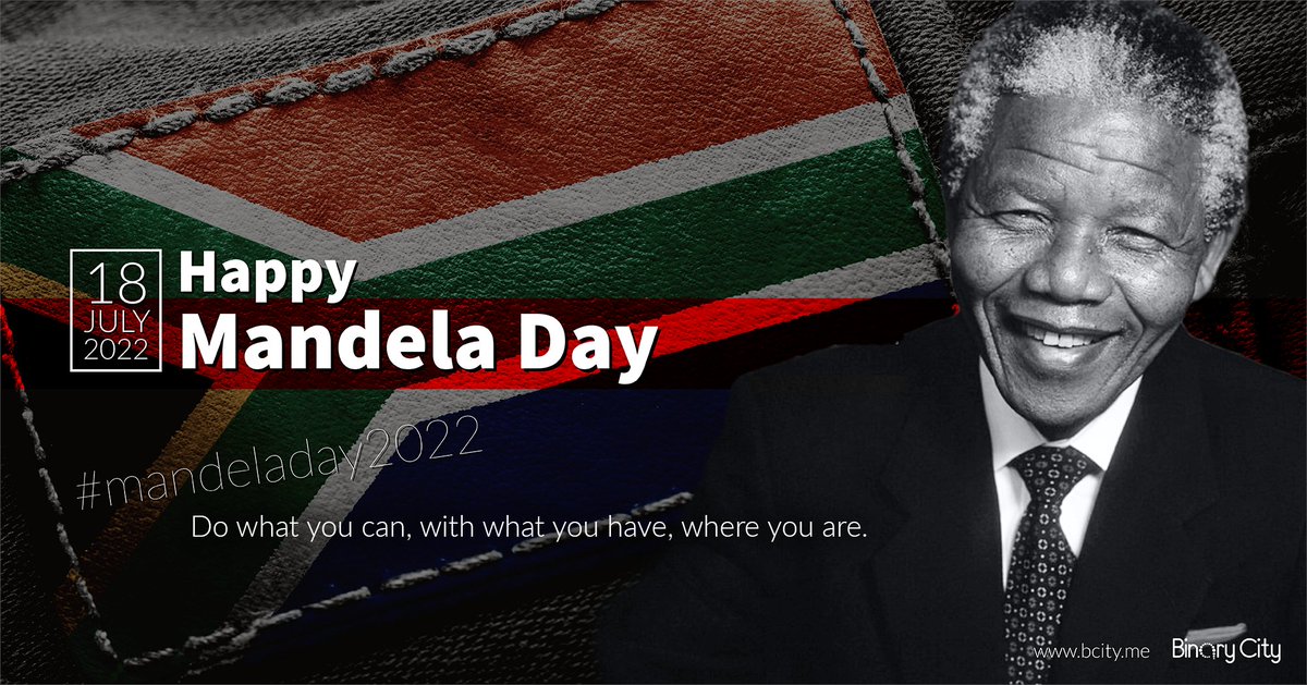 Happy Mandela Day! The theme for 2022 is "Do what you can, with what you have, where you are"

Read more: gov.za/NelsonMandelaM…

#mandeladay2022 #binarycity bcity.me