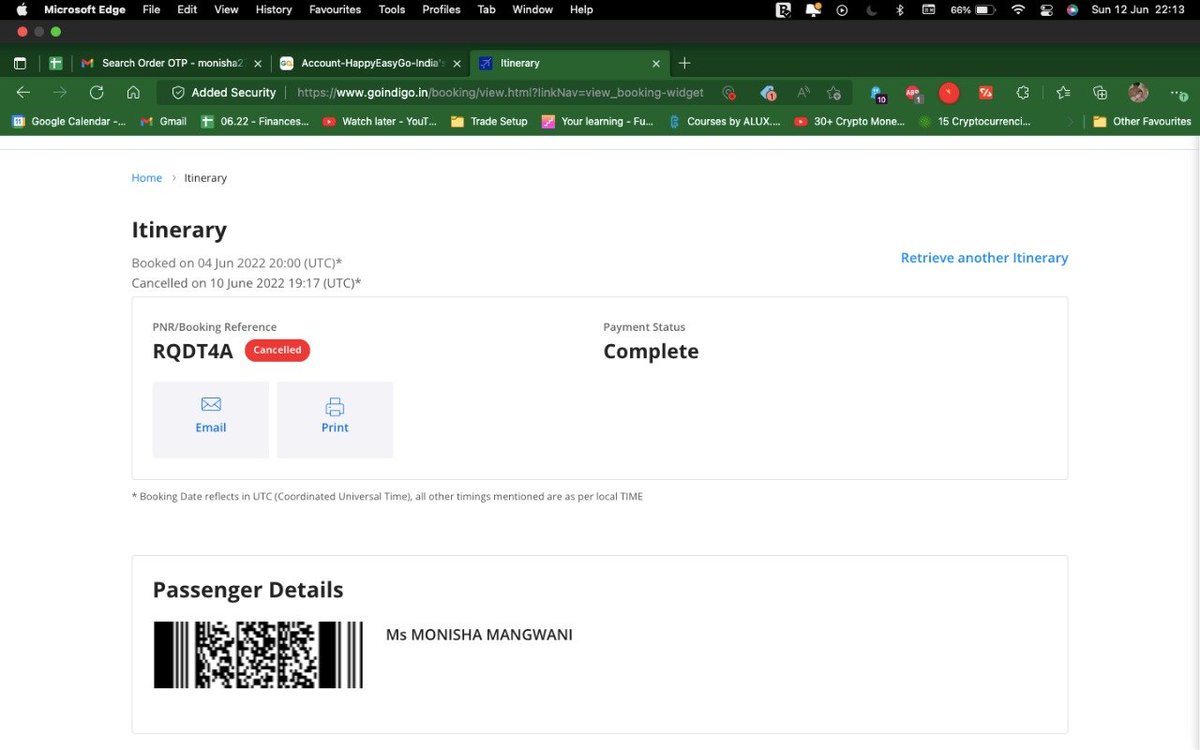 saikirankannan's tweet photo. My friend @monisha2795 is waiting for a refund (pending for 1.5 months) on a cancelled flight booked via @happyeasygo. The refund has been issued by @IndiGo6E within 2 days of cancelling but several emails to @happyeasygo have been a waste!

This is how they fleece customers! https://t.co/qzbo2b8jqh