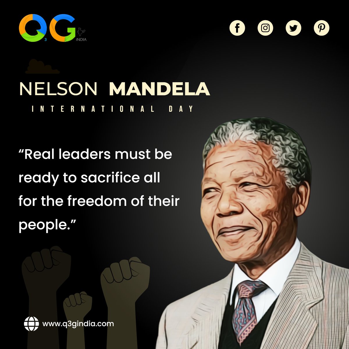 IndiaQ3g's tweet photo. Happy International Nelson Mandela Day.
.
.
#Q3GIndia #nelsonmandela #NelsonMandelaDay #nelsonmandeladay #nelsonmandelabay #nelsonmandela #NelsonMandelaMonth #nelsonmandelabirthday #fighter #justice #fightforjustice  #NelsonMandelaDay2022 https://t.co/vKuuc1aflg