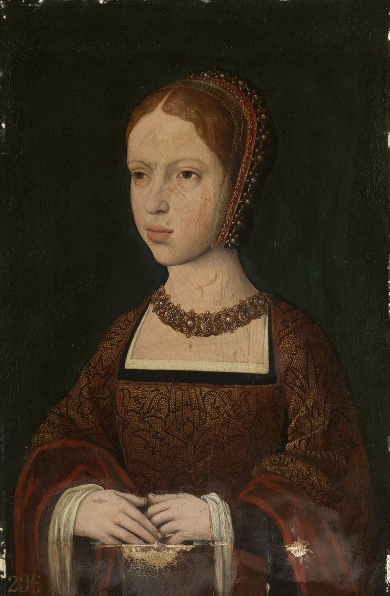 OldPortraiture's tweet photo. Born #OnThisDay in 1501: #IsabellaofAustria (1501-26), Queen of Denmark as wife of #ChristianII, sister of Emperor #CharlesV
Portrait as a girl attributed to the workshop of #PietervanConinxloo (active 1479-1513), ca. 1510-5
#Habsburg #Oldenburg #ChildrenInArt https://t.co/Olw9u5zTMI