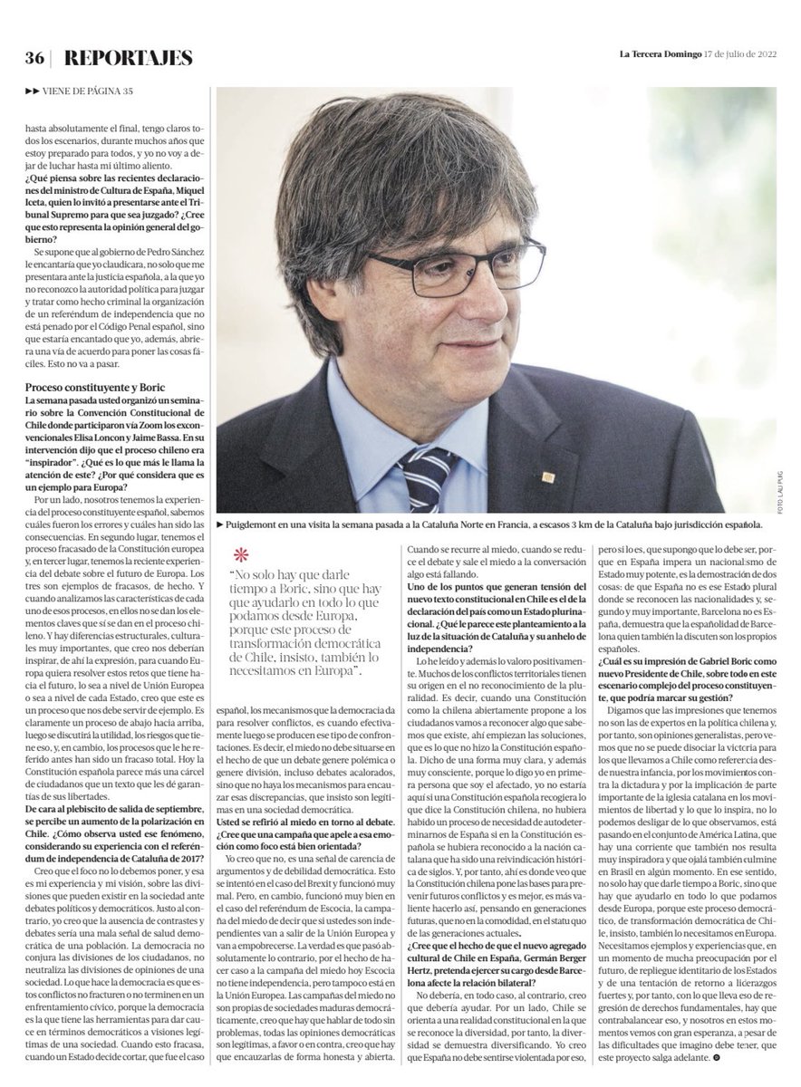 Las decisiones que tenga que adoptar el independentismo a nivel estratégico deben prescindir de quien esté gobernando España, porque la política española para Cataluña es la misma, gobierne PP o PSOE. No es una opinión, son hechos contrastados bit.ly/3aIHBGv <a href="/latercera/">La Tercera</a>