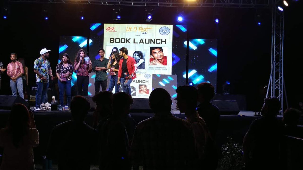 litofest's tweet photo. Delhi launch of Lit-O-Fest books, titled Perspective by Kritika Sehgal, Tease by Neelashi Shukla and Tumhare Liye by Gaurow Gupta, launched by singer, Shibani Kashyap. We miss all our sessions. We will come back with our offline sessions soon! https://t.co/QoD5i2jZ4e