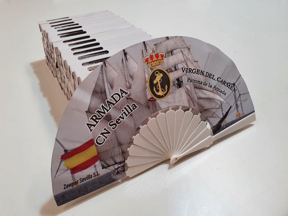 zpubli's tweet photo. Abanicos personalizados en sublimación en celebración del día de la Virgen del Carmen, Patrona del mar y de las Fuerzas Armadas.

👩‍💻https://t.co/eSMeJ4uhvG
☎️601 35 85 81 - 954 31 77 94
✉️ info@zpubli.con
📍También puedes visitarnos en C/ Gramil 23, 3, Polígono Store, Sevilla https://t.co/bvWPoY7Ibr