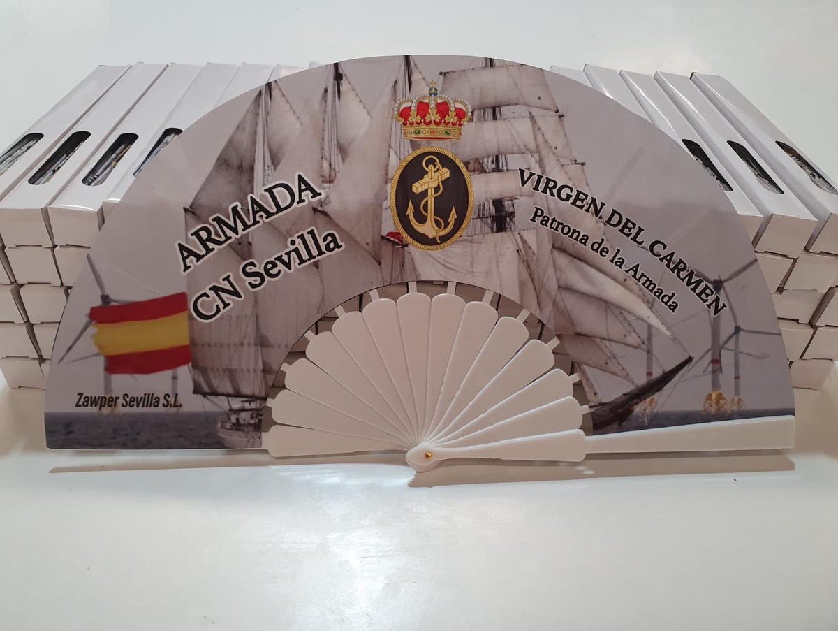 Abanicos personalizados en sublimación en celebración del día de la Virgen del Carmen, Patrona del mar y de las Fuerzas Armadas.

👩‍💻zpubli.com
☎️601 35 85 81 - 954 31 77 94
✉️ info@zpubli.con
📍También puedes visitarnos en C/ Gramil 23, 3, Polígono Store, Sevilla