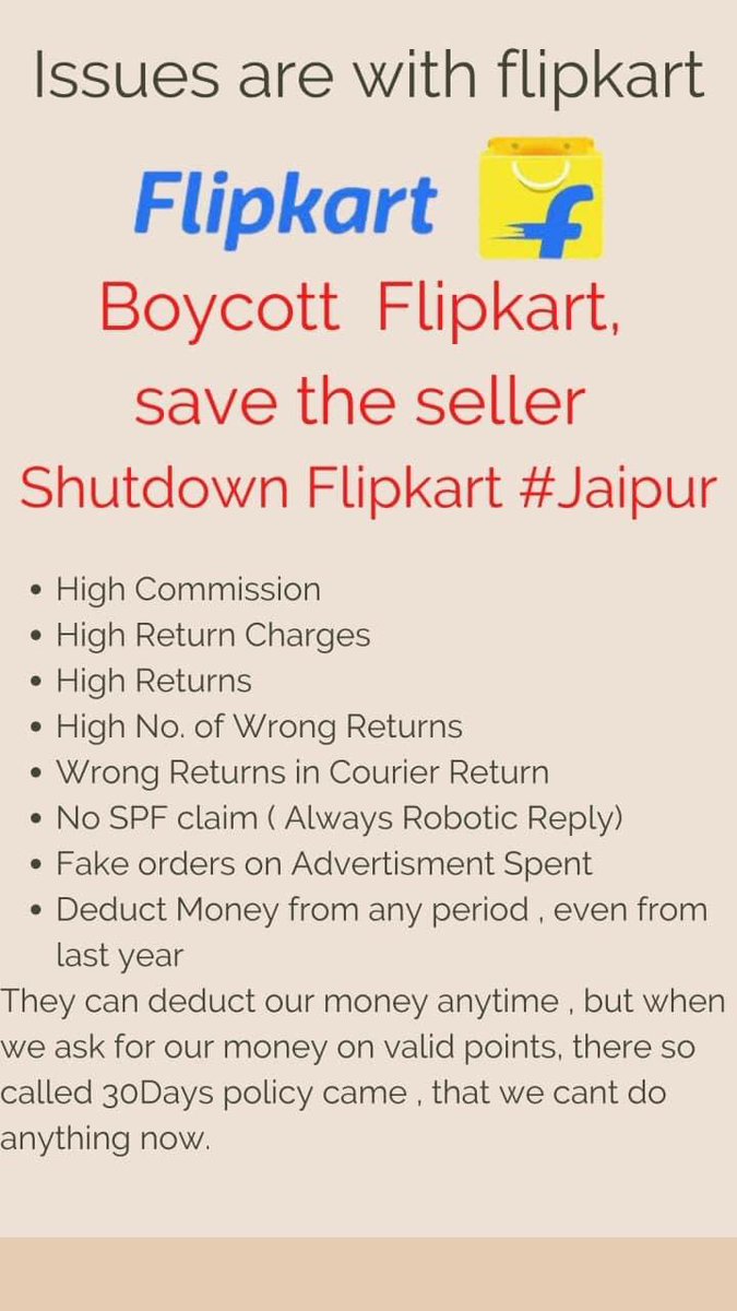kr_snl's tweet photo. @sudhirchaudhary @ETIndustryNews why Flipkart seller hub forcefully shut down by local on line sellers after Surat!! Now planing to Delhi and Jaipur shut down https://t.co/Dht1eWhyFQ