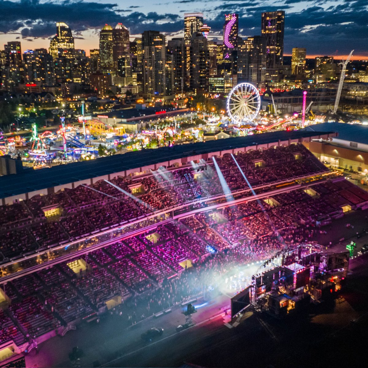 Haven't seen crowds like this in years!! Live streaming this incredible backdrop with my drones all week, always love working with this amazing team! #stampede2022 #dronephotography #communityspirit #travelalberta #yycnow #yycevents
