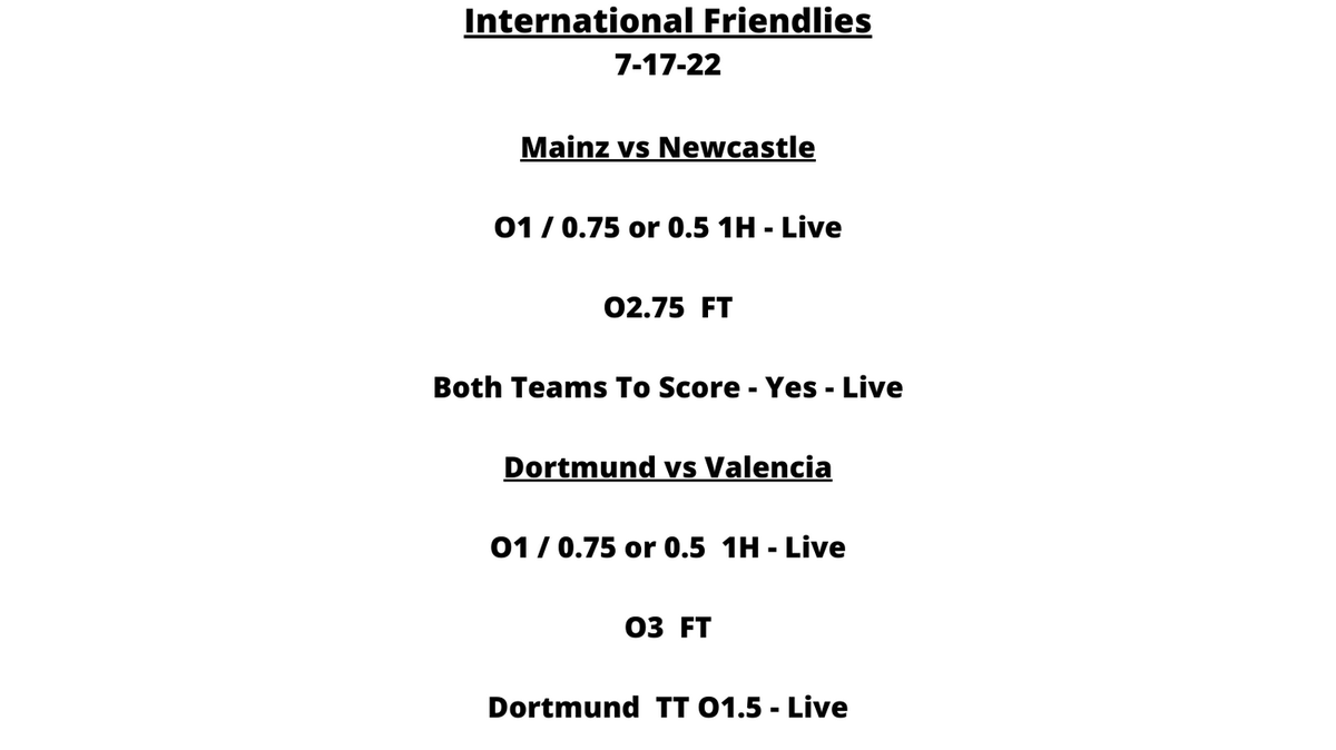ROICapper1's tweet image. Show Support By Hitting The Like Button or Retweet. 👊🙏  

#internationalclubfriendly #dortmund #mainz #valencia #southampton #newcastle #sportsbettingtips #sportsbets #soccer #sportsbetting #liveplays #sportsbettingtips #sportsbet