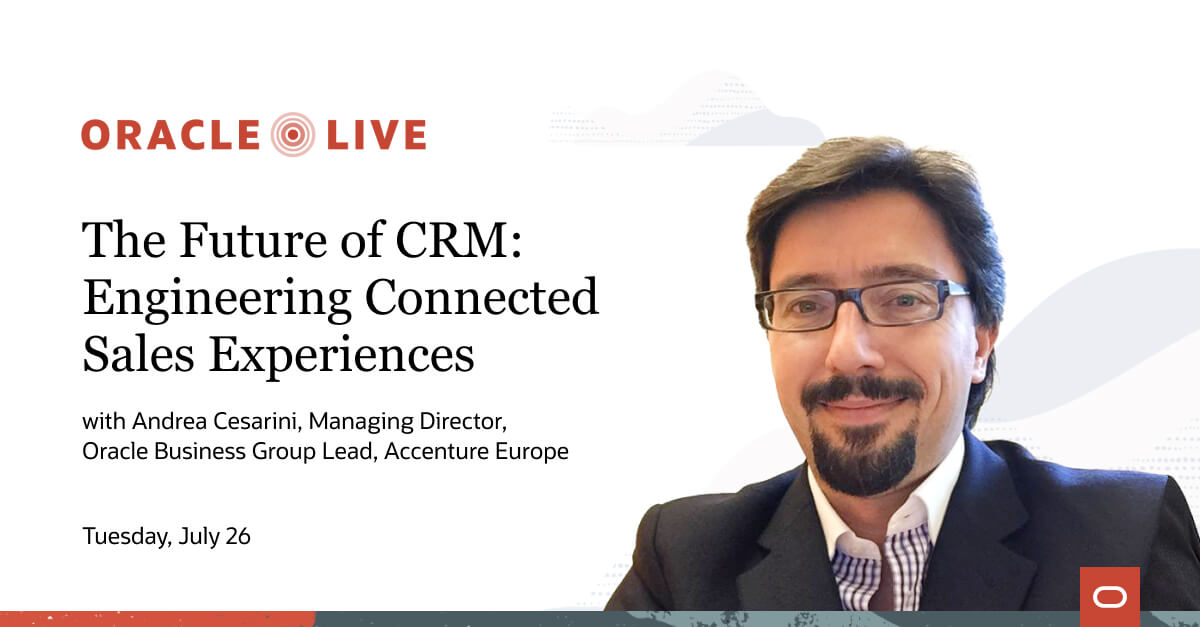 andreacesarini4's tweet image. Looking forward to #OracleLive on 7/26. 
Join me to learn how to increase your sellers’ productivity, improve success in closing deals, and help instill confidence among buyers oracle.com/events/live/co…
#accenturetechnology #futureofcrm #customerexperience