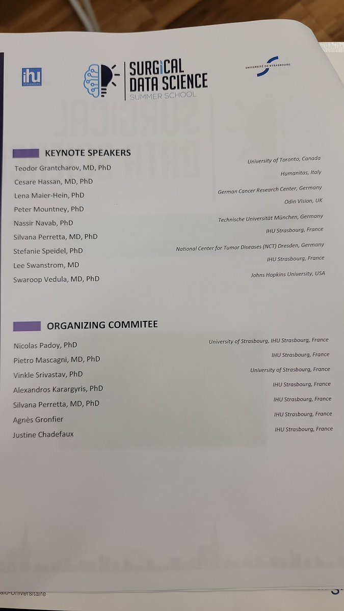 Excited to kick off the first ever #SurgicalDataScience Summer School, hosted this year <a href="/IHUStrasbourg/">IHU Strasbourg</a> by <a href="/CammaLab/">CAMMA</a>! Great lineup of international faculty/speakers and clinician &amp; engineering learners from around the world!
edu4sds.org
#edu4SDS