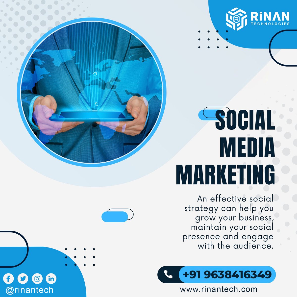 rinantech's tweet photo. Embark on a journey of success with the top-notch #socialmediamarketing services by @rinantech
Reach https://t.co/Yu2eiAJnAI,
Call +91 963 8416349
#SocialMedia #SocialFi #socialmediamanager #DigitalMarketing #Digital #marketing #onlinemarketing #mondaythoughts #rinantech https://t.co/blGcQppOGl