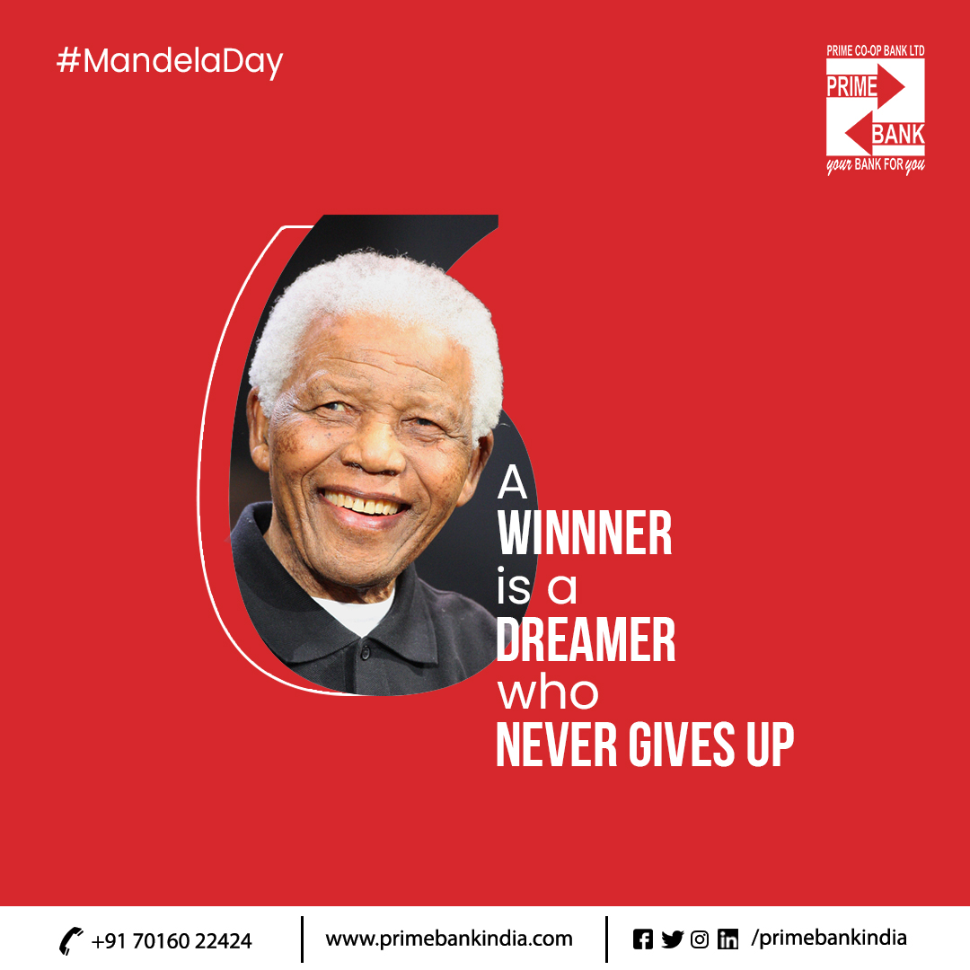 Everyone can rise above their circumstances and be successful if they work hard and are passionate about what they do. - Nelson Mandela 

#nelsonmandeladay #nelsommandela #nelsonmandelaquotes #southafrica #internationalnelsonmandeladay #bank #banking 
#primecooperativebank