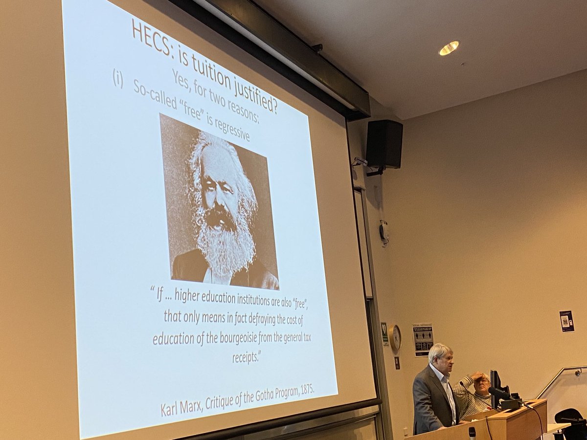 c_s_wallace's tweet photo. #BruceChapman reveals #KarlMarx as a strong #HECS supporter.
#BobGregory observes… #auspol https://t.co/u8YXdZNLJx