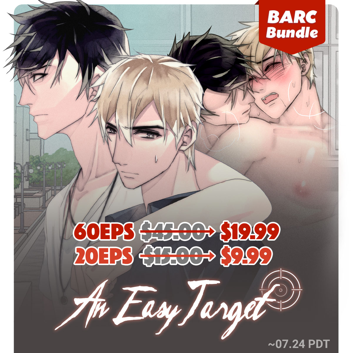 LezhinComics_US's tweet photo. 🔔A BARC Bundle Alert 🔔
🎯An Easy Target🎯 👉 
 https://t.co/yxgLTVDYgZ

🧡60 EPS / $45.00 ➡️ only $19.99
💙20 EPS / $15.00 ➡️ only  $9.99
⏰ Limited Time Only : ~ July 24th (PDT)

#BARCBundle #AnEasyTarget #onlyonLezhin #lezhincomics #comicsales https://t.co/gmqaO3CBUp