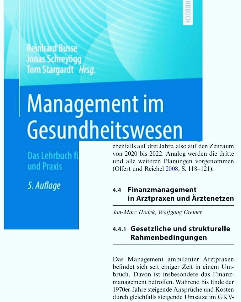 Auch Arztpraxen 🩺💶 müssen sich mit Finanzen auseinandersetzen: Komplizierte Strukturen und Fachbegriffe, alles ein riesiges Dickicht rund um #EBM, MGV, HVM, #GOÄ, Orientierungswerte, RLV – in diesem Lehrbuchbeitrag (hoffentlich!) alles gut erklärt.
 
#Finanzen #Arzt #healthcare
