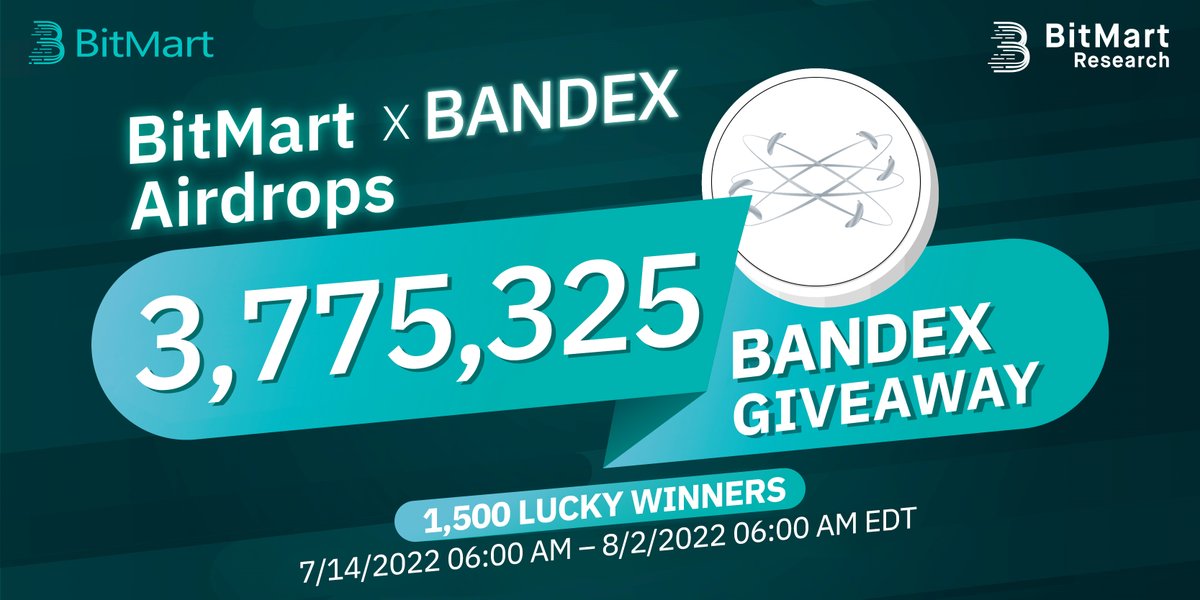 BitMart Research|$BMX HODLer (@bitmartresearch) on Twitter photo 🌟BitMart X BANDEX Listing Airdrop!
1⃣Follow <a href="/BitMartResearch/">BitMart Research|$BMX HODLer</a> & <a href="/BananaTFA/">Banana Task Force Ape</a>
2⃣Join t.me/BitMartExchang… & t.me/BananaTFApe
3⃣RT & Tag 3 friends
4⃣Fill out:bit.ly/3yQtO8G
🥳3,775,325 $BANDEX/1,500 winners
Register👉datasink.bitmart.site/t/j 🌟BitMart X BANDEX Listing Airdrop!
1⃣Follow <a href="/BitMartResearch/">BitMart Research|$BMX HODLer</a> & <a href="/BananaTFA/">Banana Task Force Ape</a>
2⃣Join t.me/BitMartExchang… & t.me/BananaTFApe
3⃣RT & Tag 3 friends
4⃣Fill out:bit.ly/3yQtO8G
🥳3,775,325 $BANDEX/1,500 winners
Register👉datasink.bitmart.site/t/j