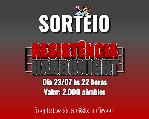HabboNight's tweet photo. ✨ SORTEIO DE 50 CÂMBIOS ✨

O aniversário da HN está chegando, mas quem ganha presente é você! 💜

A #ResistênciaHN ocorrerá neste sábado, 23/07 às 22h. O resultado do sorteio será anunciado durante o evento!

Requisitos:
- Fav + RT;
- Seguir @Habbonight;
- Marcar 2 amigos. https://t.co/ywE5FBz6g3