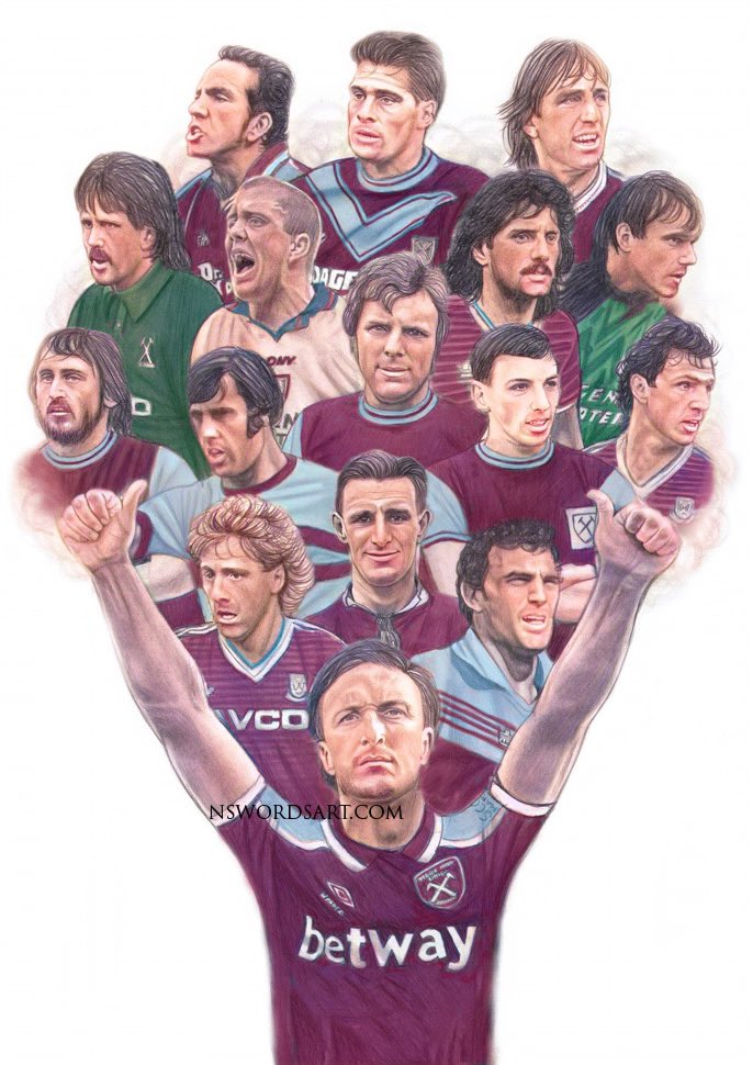 nswordsart's tweet photo. My drawing of some of the great players who have played for @WestHam over the years.✍️⚒

Colour was added to the original drawing afterwards via Photoshop.

As always Retweets are very much appreciated 👍

#westham #whufc https://t.co/Cxo44QUDV5