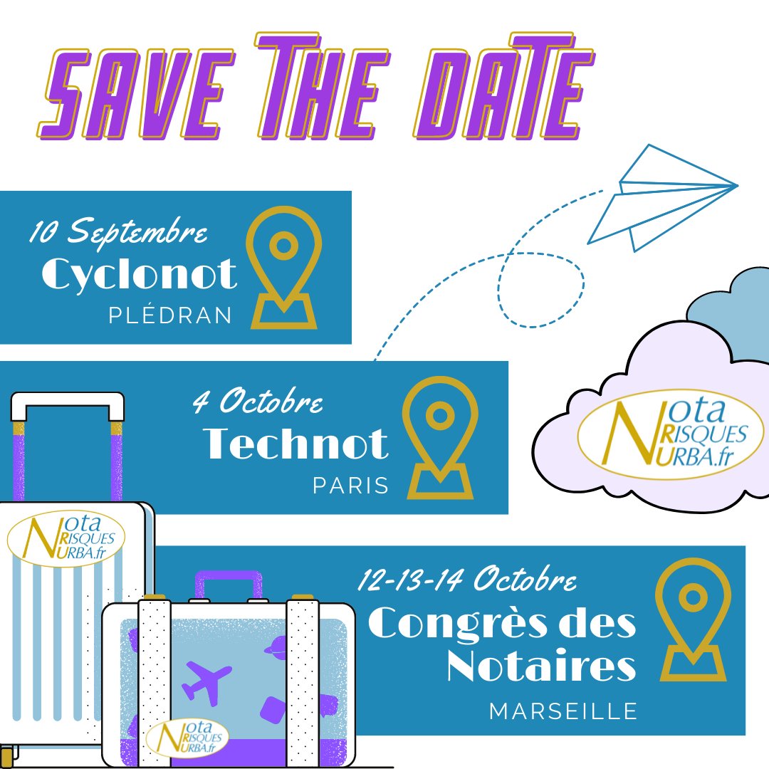 Nous avons hâte de vous retrouver à l'occasion de ces 3 grands rendez-vous du notariat !

On vous en dit plus très vite ...

#notariat #erp #urbanisme #notarisquesurba #mediaimmo #notaires #notairedefrance #congresdesnotaires #technot #cyclonot #officenotarial #etudenotariale