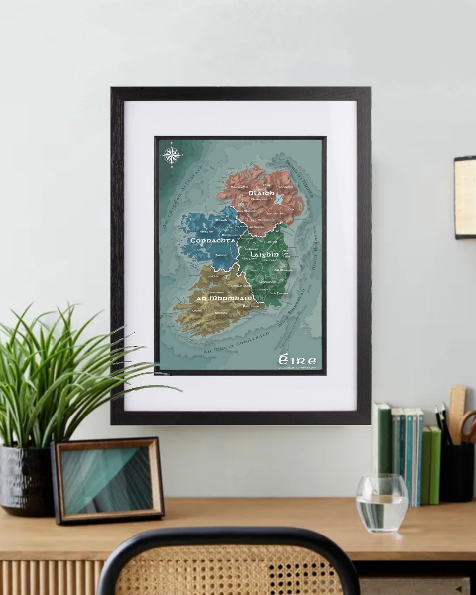 beoigh's tweet photo. This map of Ireland comes in either A3 or A2 size, it is completely in Irish ☘️ and depicts all 32 counties and the province or kingdom they sit within.#Éire #Ireland #32counties  #MapOfIreland #LéarscáilNahÉireann   #CarryHomeWithYou  #gaeilge 

Buy here:
https://t.co/ZYF6hs3ISi https://t.co/MYCkpyhWb3