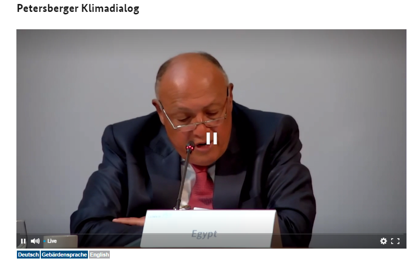 PACJA1's tweet photo. Egyptian Foreign Minister Sameh Shoukry: Ahead of #COP27 gaps are widening..on commitments to #ParisAgreement and #AdaptationFinancing. @acsea_54 @Cop27P @AYICC https://t.co/NUX9mSksHC