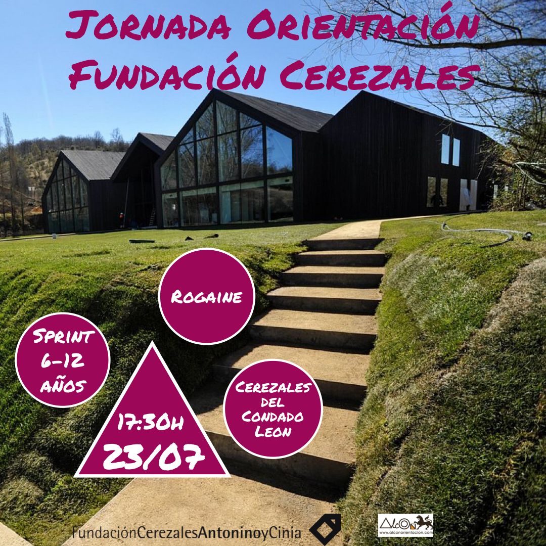El sábado 23 de julio tendrá lugar otra jornada más de orientación con la Fundación <a href="/antoninoycinia/">Fundación Cerezales</a> en Cerezales del Condado
📌🕠17:30 sprint urbano para los más pequeños.
📌🕖19:00 inscripciones para el Rogaine que comenzará a las 19:30