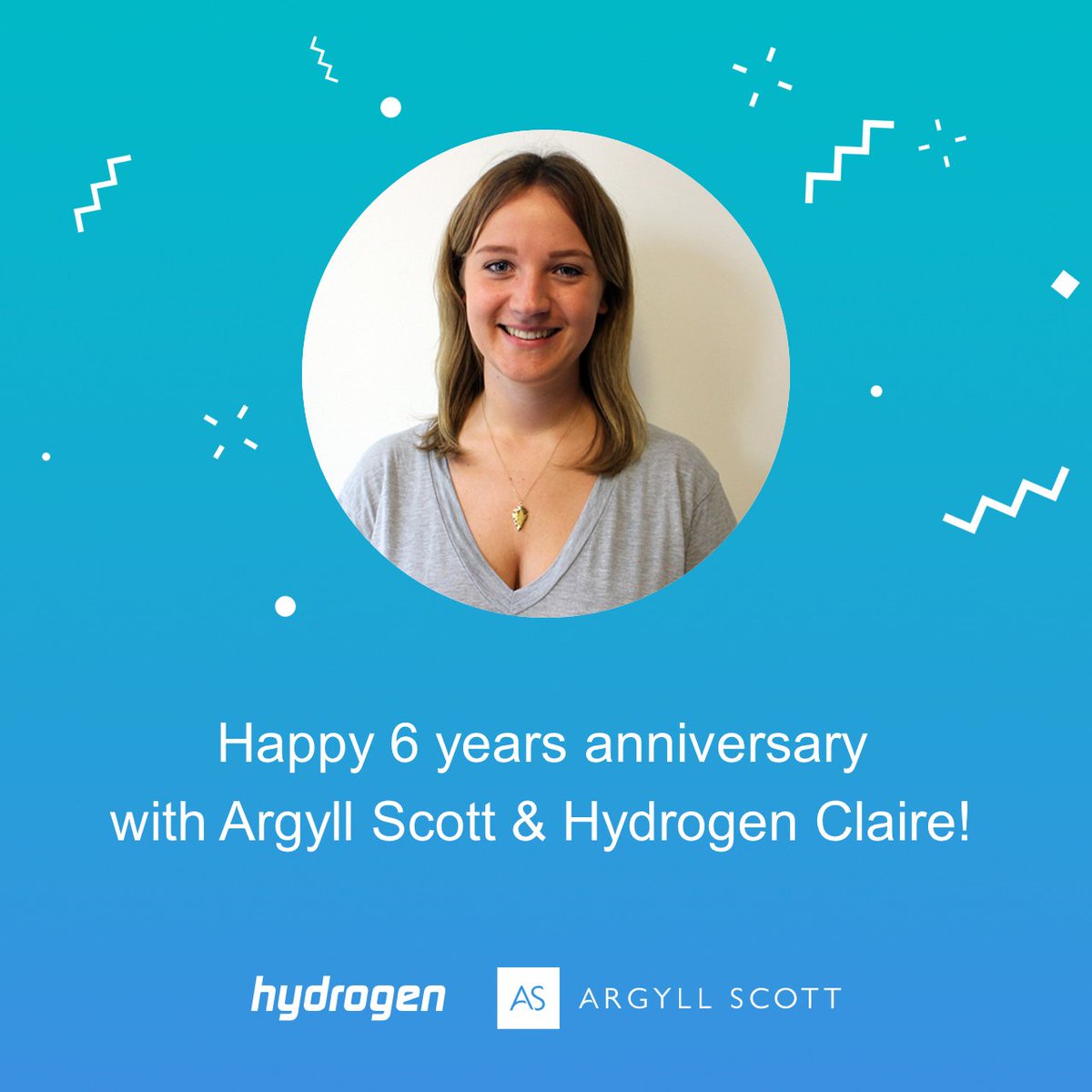 HydrogenGroup's tweet photo. Congratulations to Claire Southern who is celebrating 6 years at Hydrogen and Argyll Scott today! #HydrogenGroup #ArgyllScott #WorkAnniversary https://t.co/dlnhUmp8ax