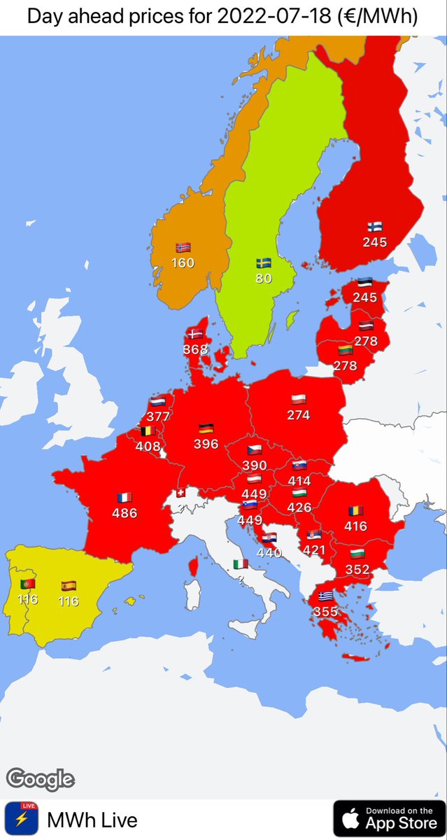 fbeirao's tweet photo. Wholesale electricity prices - 18 July 🔥🔥🔥 https://t.co/fdbKViLSeB