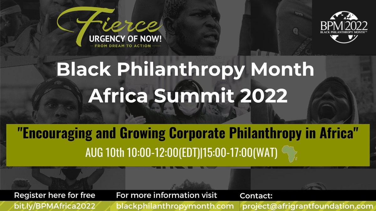 AfrigrantsF's tweet photo. Join us to celebrate the #BPM2022 African Summit organized with @AfrigrantsF REGISTER HERE: https://t.co/MiWffpx8Z0 

#BPM365 #BlackPhilanthropyMonth #BPM2022 #FundingEquity #BlackFundingMatters #BlackPhilanthropy #AfricanPhilanthropy https://t.co/3zHtePS0fS