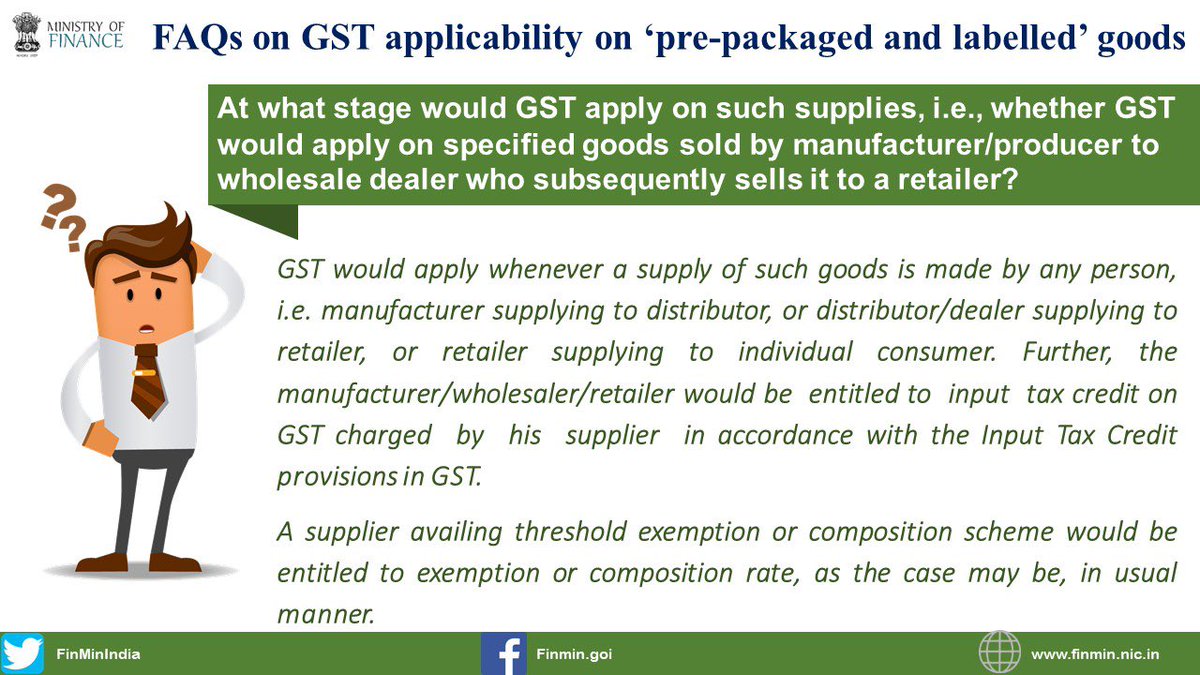 Ministry of Finance on Twitter "At what stage would GST apply on such
