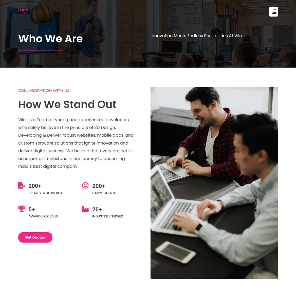 Hello Everyone, Check this modern website with some cool features. #Note: You won't understand the modern features if you don't enter the site
Website Link: vilro.hskinfotech.com

#wordpress #wordpresswebsite #elementor #elementorwebsite #elementorpro #business #restaurent #hr