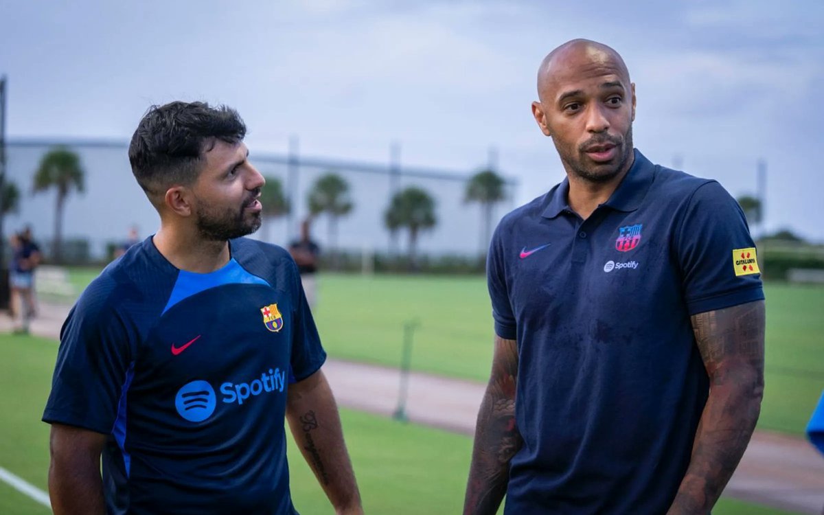 📸| Henry and Aguero were in the training of the team. #fcblive
